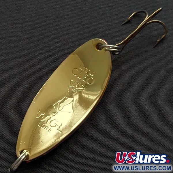 Vintage Seneca Little Cleo (Hula Girl), 2/3oz gold/orange fishing spoon #19392
