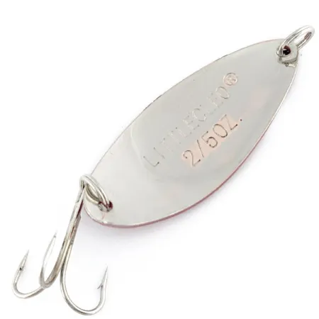 Vintage Acme LIttle Cleo, 2/5oz nickel/red/white fishing spoon #19393