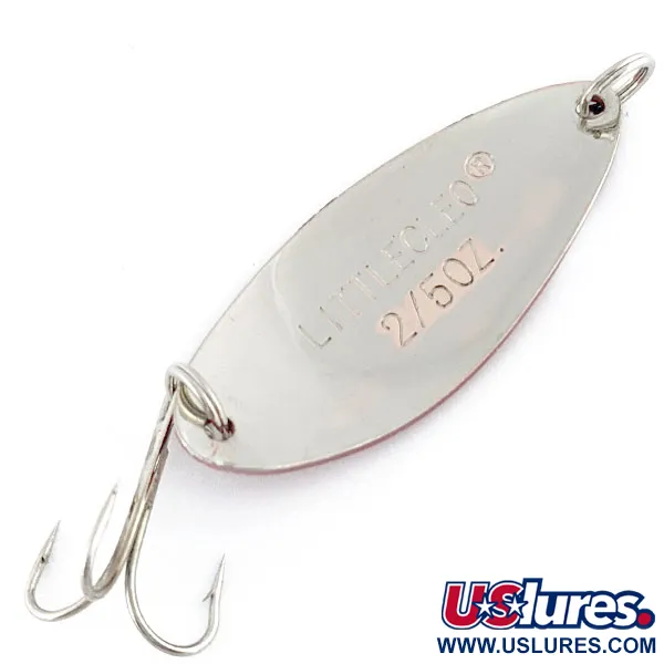 Vintage Acme LIttle Cleo, 2/5oz nickel/red/white fishing spoon #19393