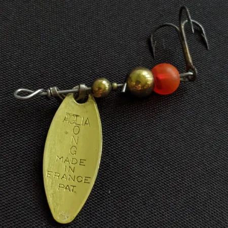 Vintage Mepps Aglia Long 0, 3/32oz brass spinning lure #19395