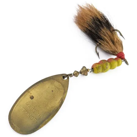 Vintage Mepps Aglia 5 Dressed, 1/2oz brass spinning lure #19401