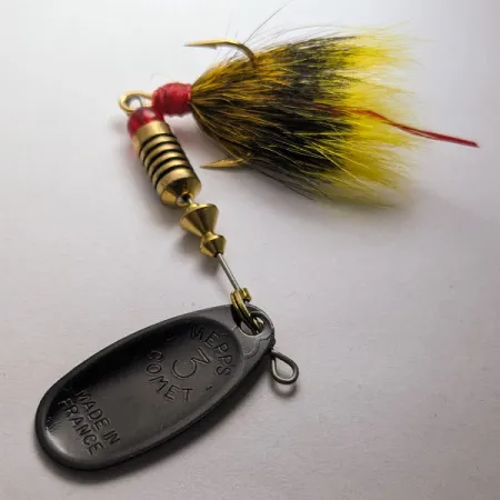 Vintage Mepps Black Fury 3 Dressed , 1/4oz spinning lure #19402