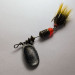 Vintage   Mepps Black Fury 1 Dressed (squirrel tail), 1/8oz black/yellow spinning lure #19406