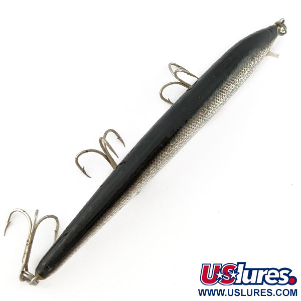 Vintage  Bagley Bait Bagley Bang-O Lure, 1/3oz Silver Foil/Black fishing lure #19429