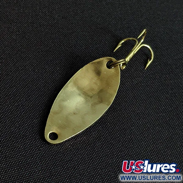 Vintage Acme Little Cleo bubbles, 1/8oz gold fishing spoon #19434