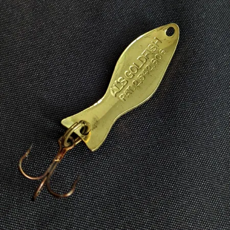 Vintage Al's gold fish, 3/16oz brass fishing spoon #19436