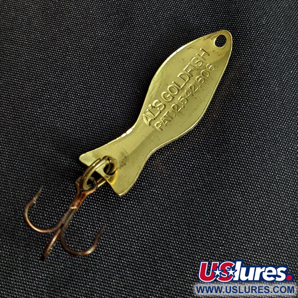 Vintage   Al's gold fish, 3/16oz brass fishing spoon #19436
