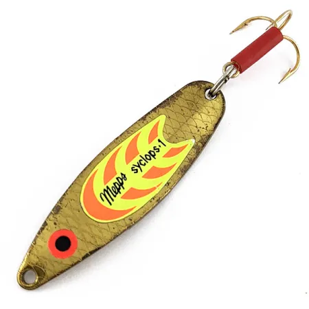 Vintage Mepps Syclops 1, 2/5oz brass fishing spoon #19437