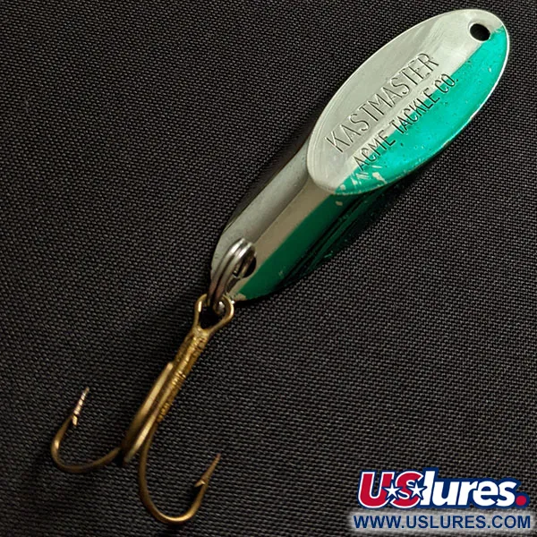 Vintage Acme Kastmaster, 3/8oz nickel/green fishing spoon #19446
