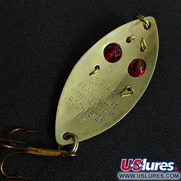 Vintage  Hofschneider Red Eye Junior, 2/5oz gold fishing spoon #19450
