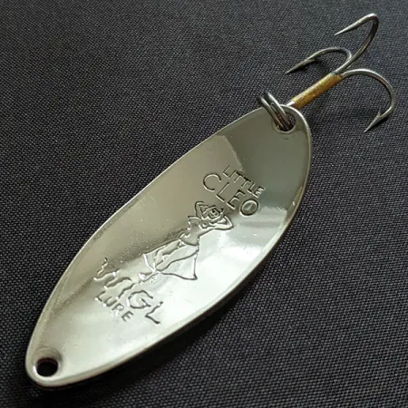 Vintage Seneca Little Cleo (Hula Girl), 1/2oz nikiel/biały/czerwony fishing spoon #19454