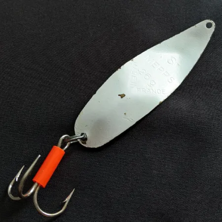 Vintage Mepps Syclops 3, 1oz white black fishing spoon #19456
