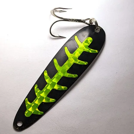 Vintage Slammer, 2/5oz black/white/green fishing spoon #19459