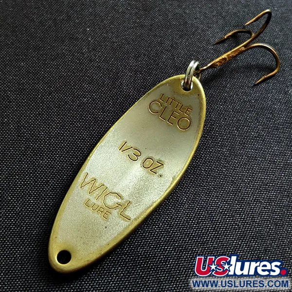 Vintage Acme Little Cleo, 1/3oz brass fishing spoon #19460