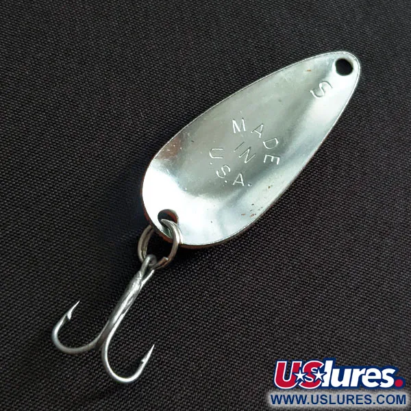 Vintage Worth Chippewa Steel Spoon, 3/16oz black/red/nickel fishing spoon #19485