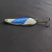 Vintage   Worth Chippewa Steel Spoon UV, 3/5oz white/bluish fishing spoon #19486