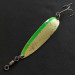 Vintage  Luhr Jensen Krocodile #5 Glow, 1oz nickel/white/green Glow - glows in the dark.​ fishing spoon #19488