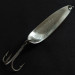 Vintage  Luhr Jensen Krocodile #5, 1oz nickel/white/brown Glow - glows in the dark.​ fishing spoon #19489