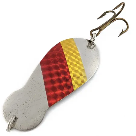 Vintage K-B Bait K-B Spoon Superior, 1oz nickel/red/gold fishing spoon #19500