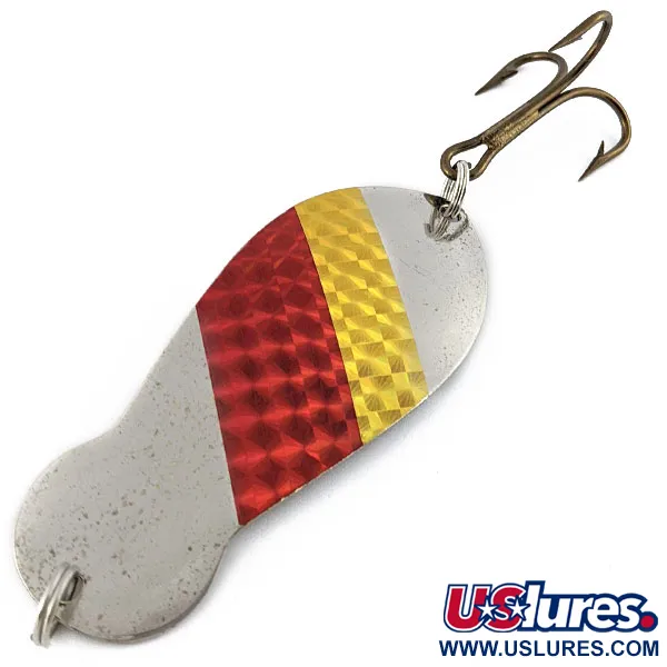 Vintage  K-B Bait K-B Spoon Superior, 1oz nickel/red/gold fishing spoon #19500