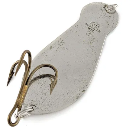 Vintage K-B Bait K-B Spoon Superior, 1oz nickel/red/gold fishing spoon #19500