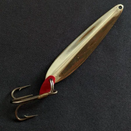 Vintage Bay de Noc Swedish Pimple #8, 1oz gold fishing spoon #19501