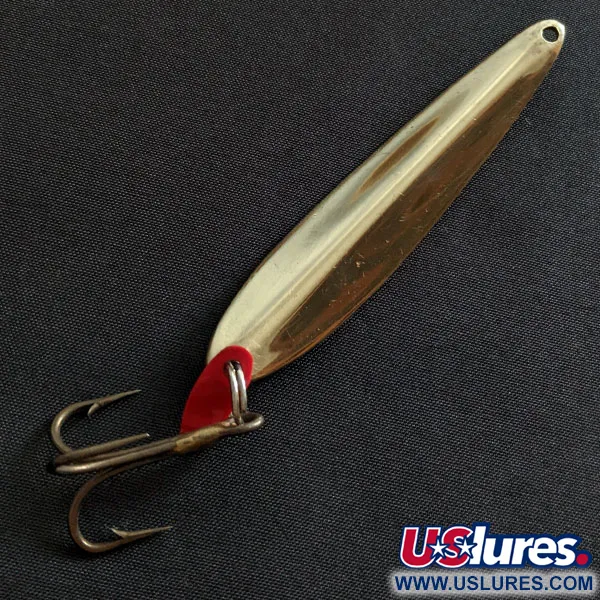 Vintage Bay de Noc Swedish Pimple #8, 1oz gold fishing spoon #19501