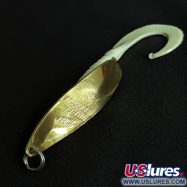 Vintage   Mepps Timber Doodle 0, 1/4oz gold fishing spoon #19502