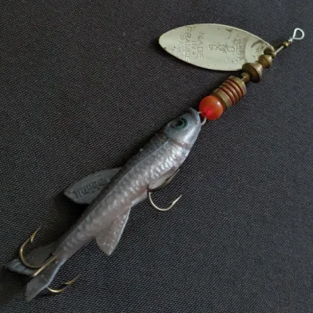 Vintage Mepps Aglia Long 1 Mino, 3/16oz silver spinning lure #19516