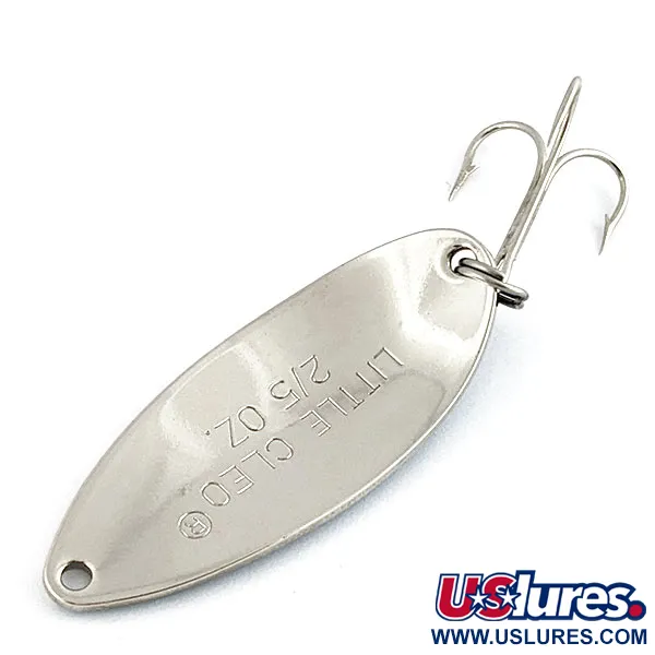 Vintage Acme Little Cleo, 2/5oz nickel/blue fishing spoon #19554