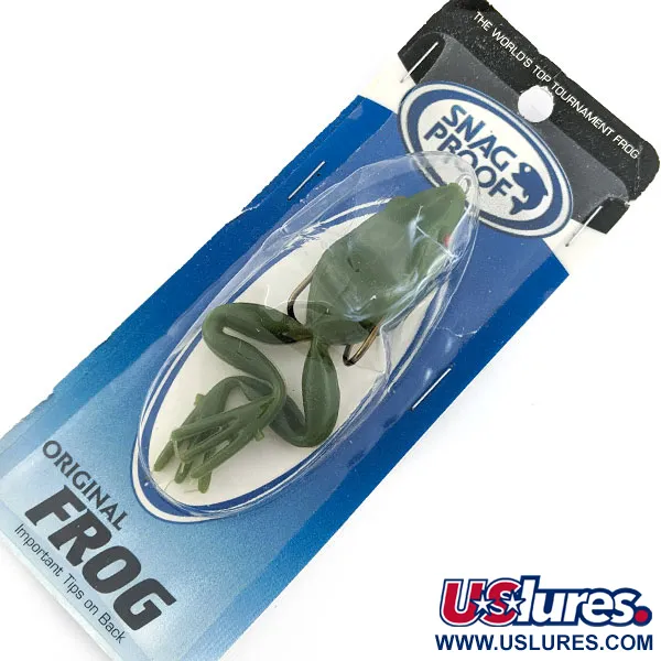 Snag Proof Original Frog, 1/4oz spin frog green fishing lure #19556