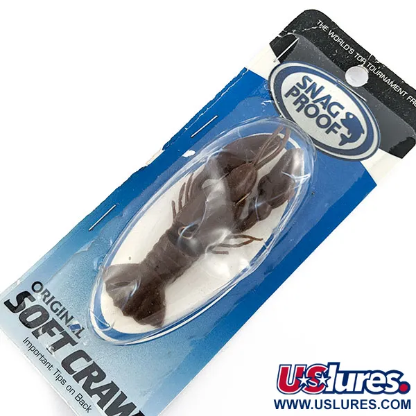 Vintage Snag Proof Original Soft Frog, 1/4oz cast craw brown fishing lure #19557