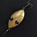 Vintage  Hofschneider Red Eye Wiggler, 1oz brass/blue eyes fishing spoon #19567