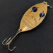 Vintage  Hofschneider Red Eye Wiggler, 1oz brass/blue eyes fishing spoon #19567