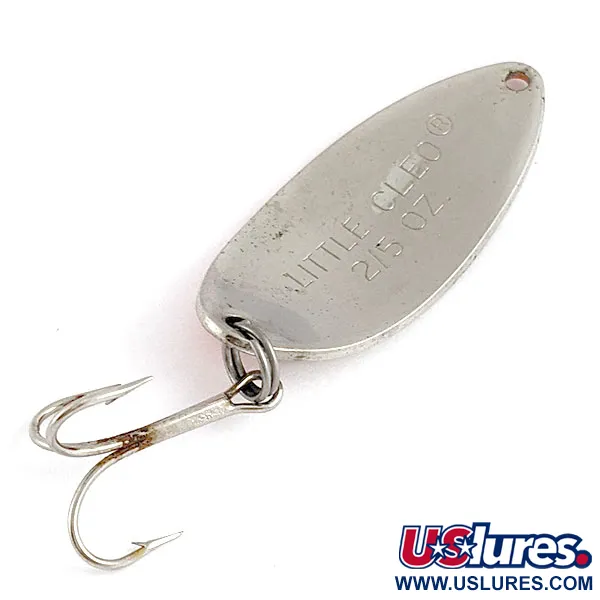 Vintage Acme Little Cleo, 2/5oz nickel/orange UV fishing spoon #19579