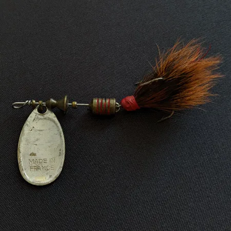 Vintage Mepps Aglia 2 Dressed (1970s), 3/16oz silver spinning lure #19583