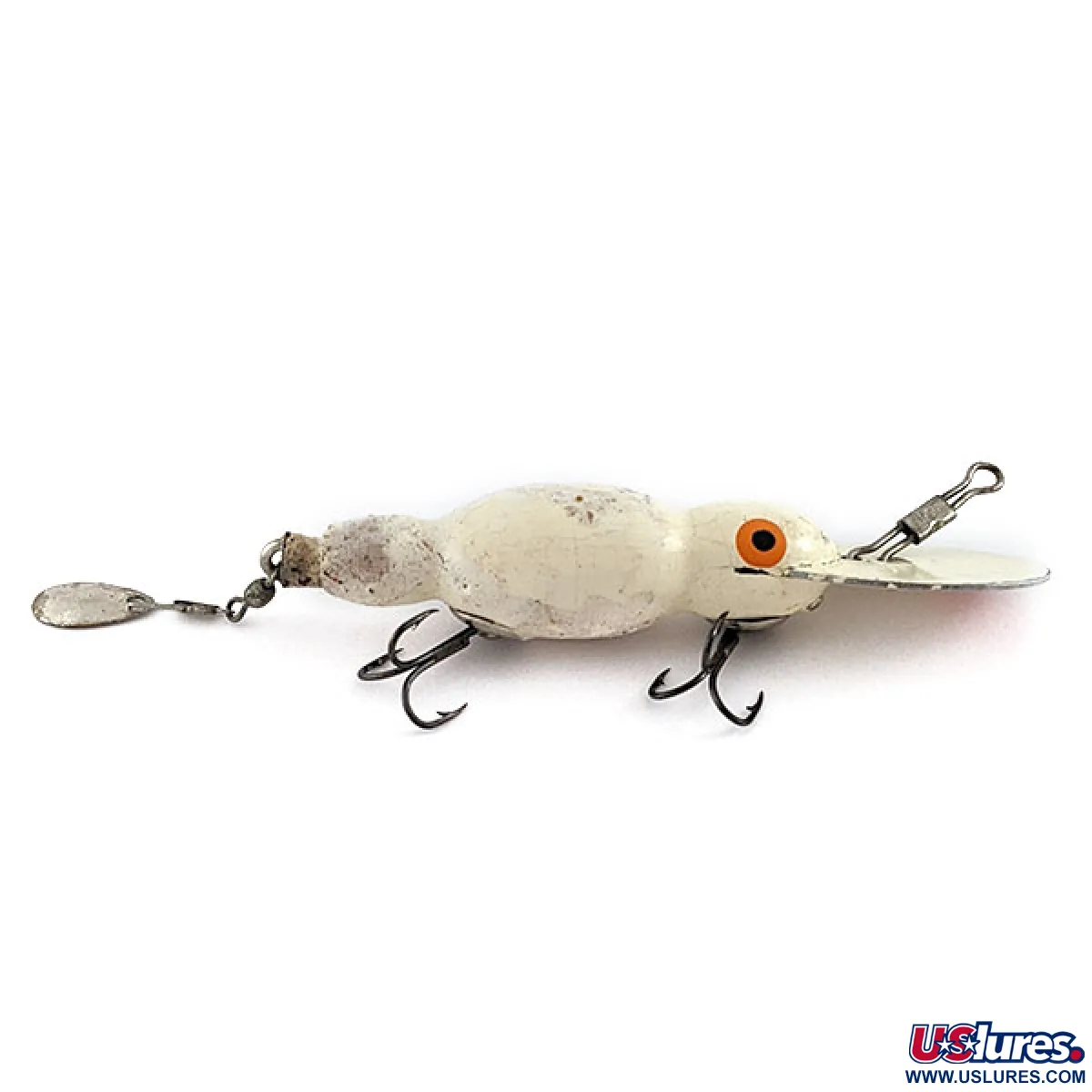 bomber waterdog fishing lure Vintage Bomber Water Dog, 1/4oz white fishing lure #19584