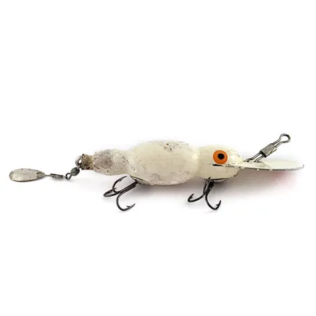 Vintage Bomber Water Dog, 1/4oz white fishing lure #19584
