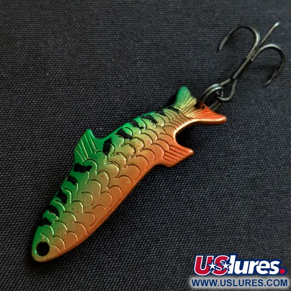 Vintage Acme Phoebe, 1/8oz Fire tiger fishing spoon #19590