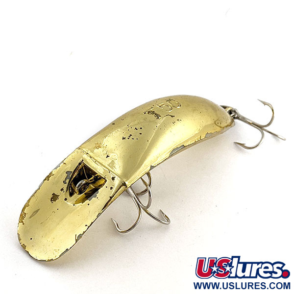 Vintage  Yakima Bait Worden’s Flatfish T-50 , 3/4oz gold fishing lure #19638