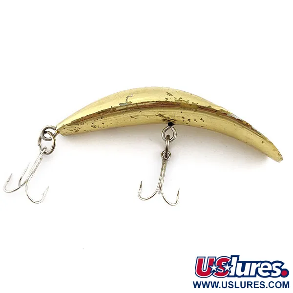 Vintage Yakima Bait Worden’s Flatfish T-50 , 3/4oz gold fishing lure #19638
