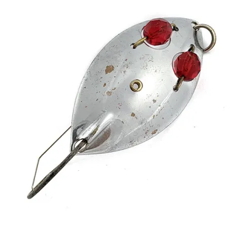 Vintage Hofschneider Red Eye Junior Weedless, 1/2oz nickel/red eyes fishing spoon #19640