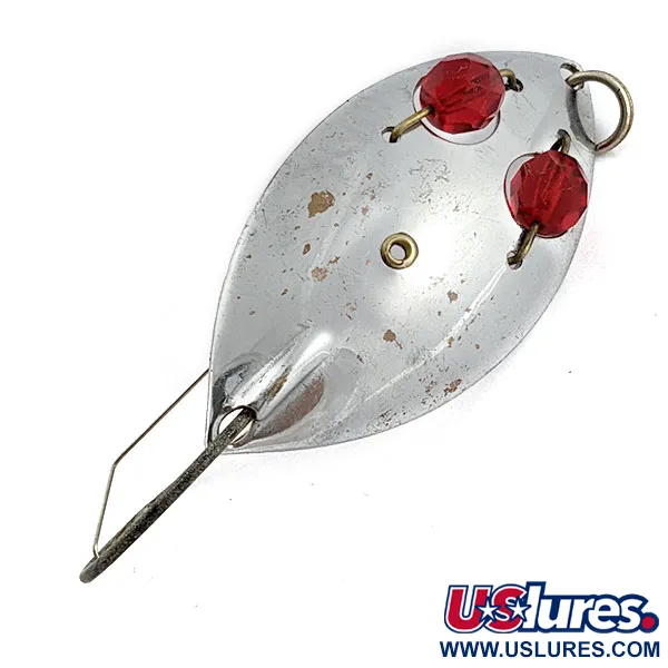 Vintage  Hofschneider Red Eye Junior Weedless, 1/2oz nickel/red eyes fishing spoon #19640