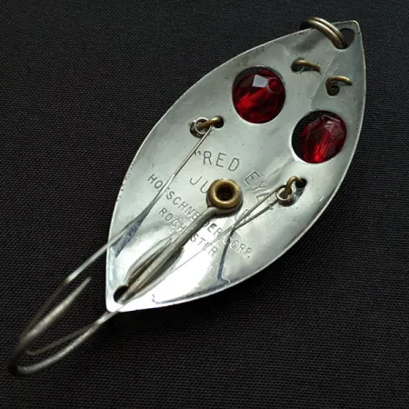 Vintage Hofschneider Red Eye Junior Weedless, 1/2oz nickel/red eyes fishing spoon #19640