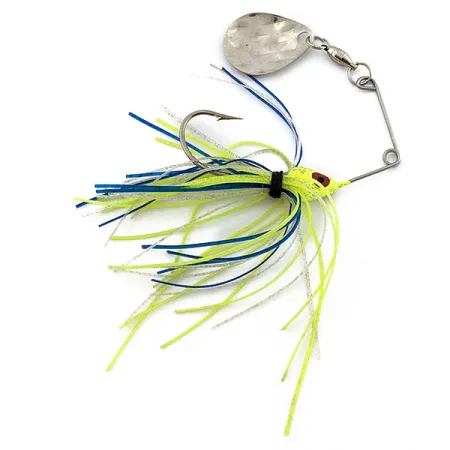 Vintage Strike King Mini-King Spinnerbait, 1/4oz nickel/chartreuse spinning lure #19646