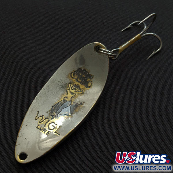 Vintage  Seneca Little Cleo (Hula Girl), 1/2oz nickel/gold fishing spoon #19648