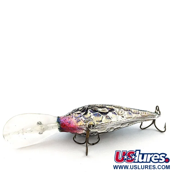 Vintage  Renosky Lures Renosky Deep Dive Honeycomb Rattl shad, 2/5oz silver/blue fishing lure #19660