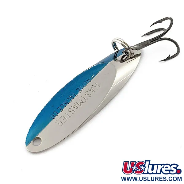 Vintage Acme Kastmaster, 1/4oz nickel/blue fishing spoon #19678