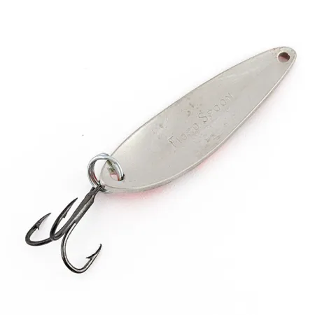 Vintage Acme Fiord Spoon UV, 1/4oz nickel/red UV fishing spoon #19696