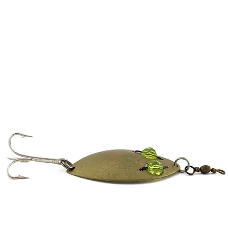 Vintage Hofschneider Red Eye Junior, 2/5oz brass/green fishing spoon #19706